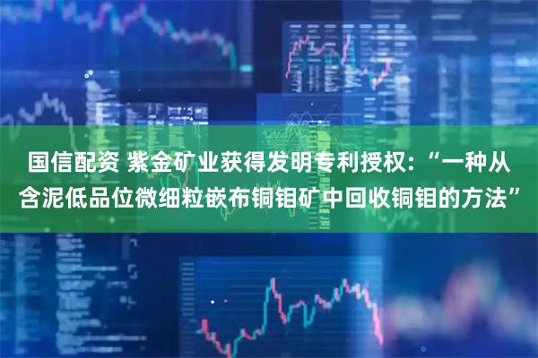 国信配资 紫金矿业获得发明专利授权: “一种从含泥低品位微细粒嵌布铜钼矿中回收铜钼的方法”